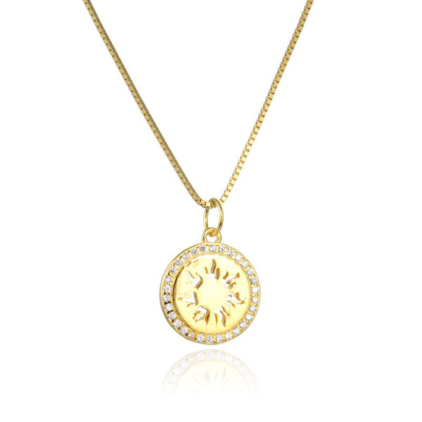 Sun Fire Round Clavicle Chain Necklace Female S925 Sterling Silver - Image 5