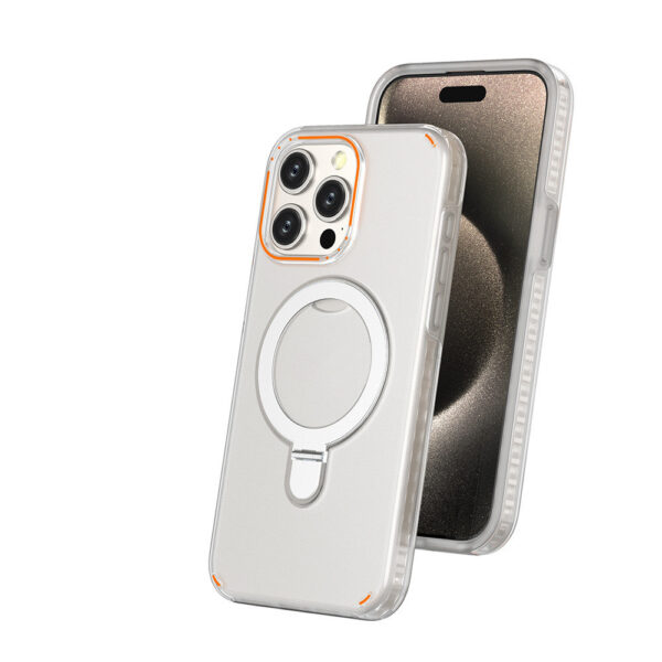New Colorful Magnetic Bracket Phone Case With Holder Stand Cover For Magesafe Magnetic Transparent Wireless Charge Case For Phone - Image 8