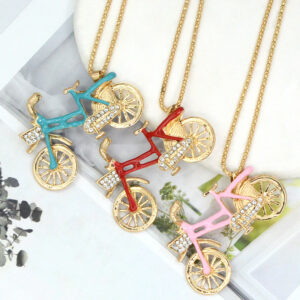 Oil Dripping Bicycle Crystal Sweater Chain Fashion