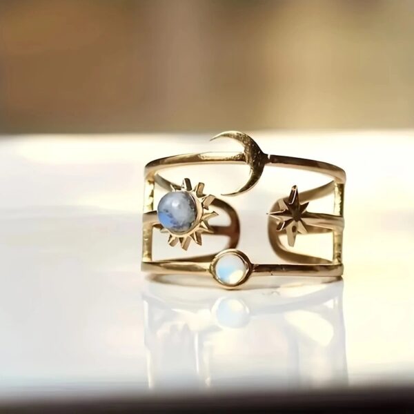 Retro Embedded Moonstone Ring Fashion Lady - Image 2