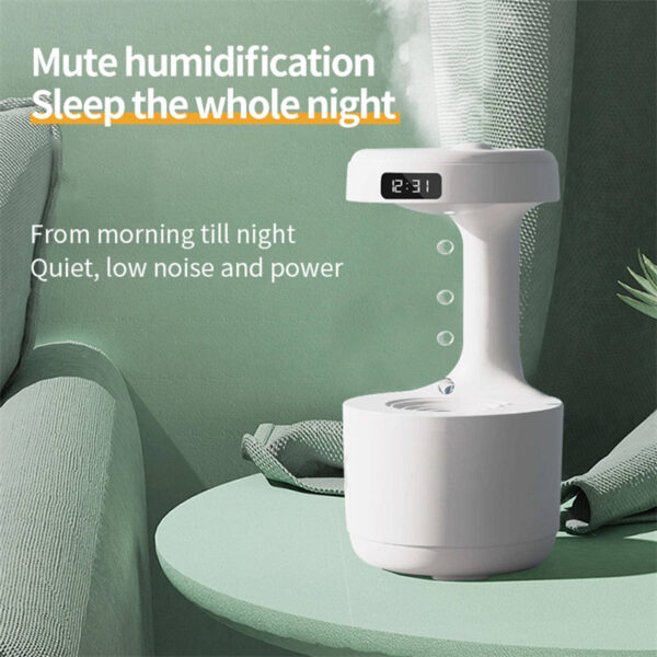 Bedroom Anti-Gravity Humidifier With Clock Water Drop Backflow Aroma Diffuser Large Capacity Office Bedroom Mute Heavy Fog Household Sprayer - Image 4