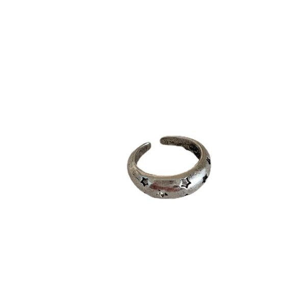 Distressed Retro Pentagram Ring - Image 5