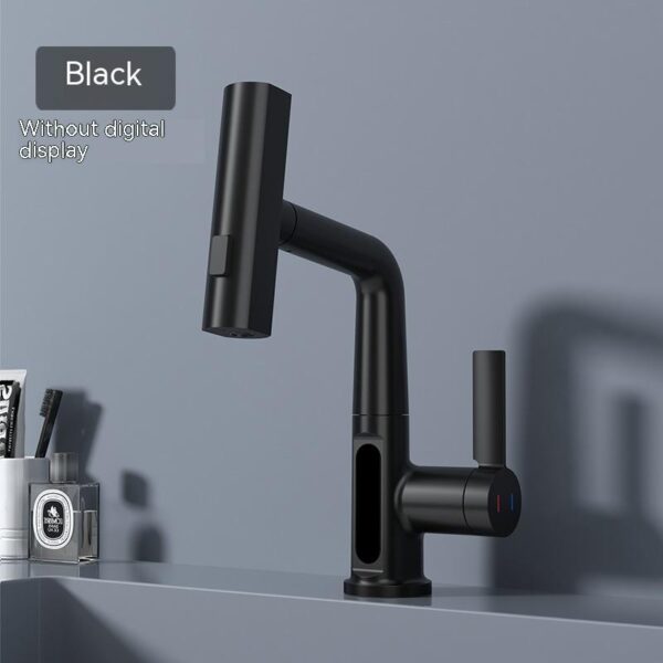 Intelligent Digital Display Faucet Pull-out Basin Faucet Temperature Digital Display Rotation - Image 5