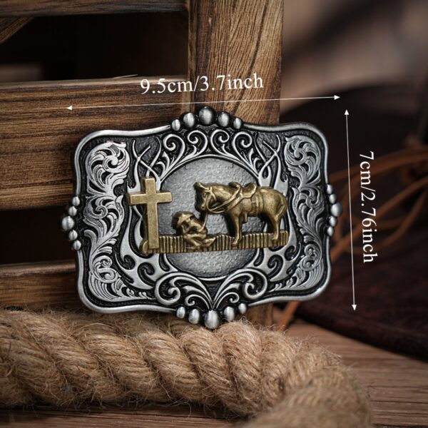 Men's Retro Tough Guy Punk Denim Belt Buckle - Image 4