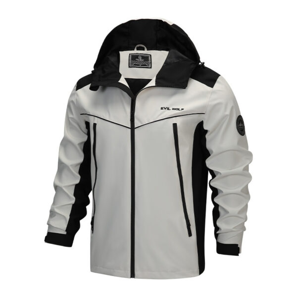 Hooded Men's Outdoor Windproof Shell Jacket - Image 4