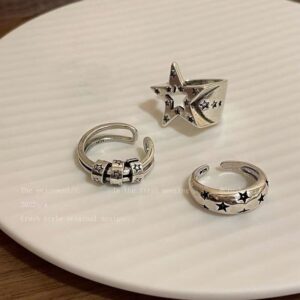 Distressed Retro Pentagram Ring