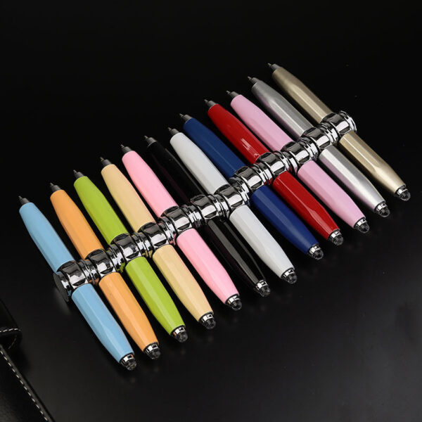 Creative Multi-Function LED Pen Spinning Decompression Gyro Metal Ballpoint Pen Fashion Office School Supplies Writing Pens - Image 2