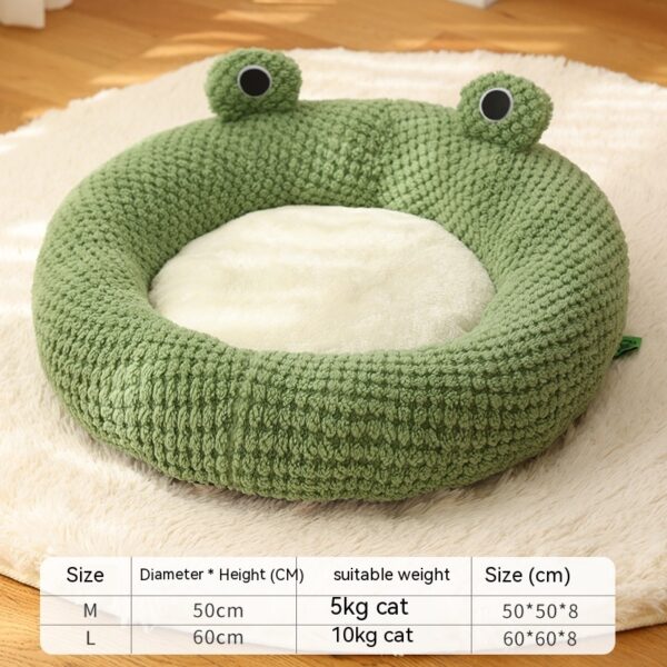 Pet Cat Dog Nest Little Frog Series Warm Plush Mat Autumn Winter Pet House Full Package Nest For Small Cats Dogs Within 5KG - Image 3