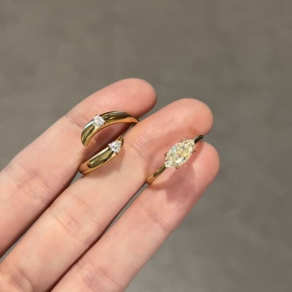 Unique Personality Dual-wear Wide Version Horse Eye Rhinestone Ring Female - Image 3