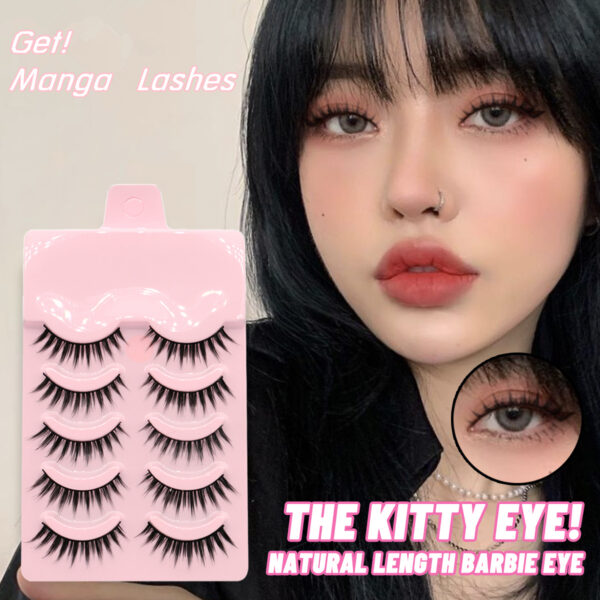5 Pairs Manga Lashes New Arrival Anime Cosplay Natural Wispy  Korean Makeup Artificial False Eyelashes - Image 2