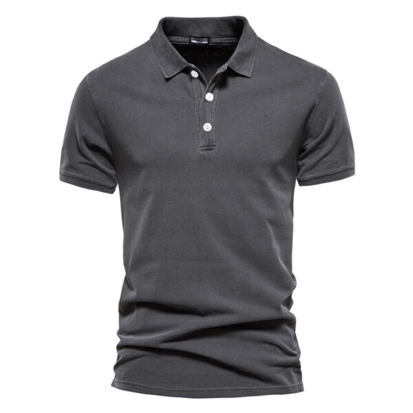 Lapel European And American Sports Men Twill Short Sleeve - Image 4