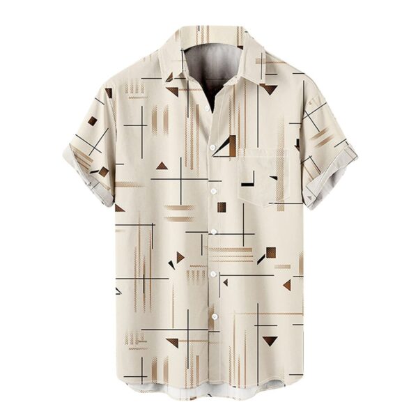 Men's Casual Fashion 3D Digital Printing Short Sleeve Shirt - Image 7