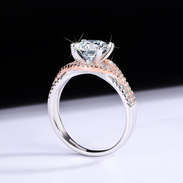 Moissanite Female Diamond Silver Ring - Image 2