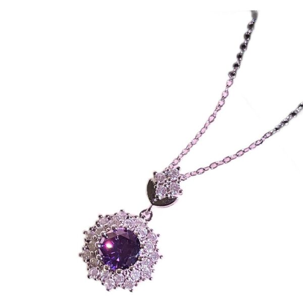 Amethyst Rings Pendants Stud Earrings Three-piece Set - Image 2