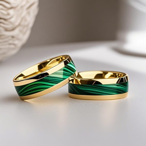 8mm Stainless Steel Fashion Style Turquoise Pattern Ring - Image 5