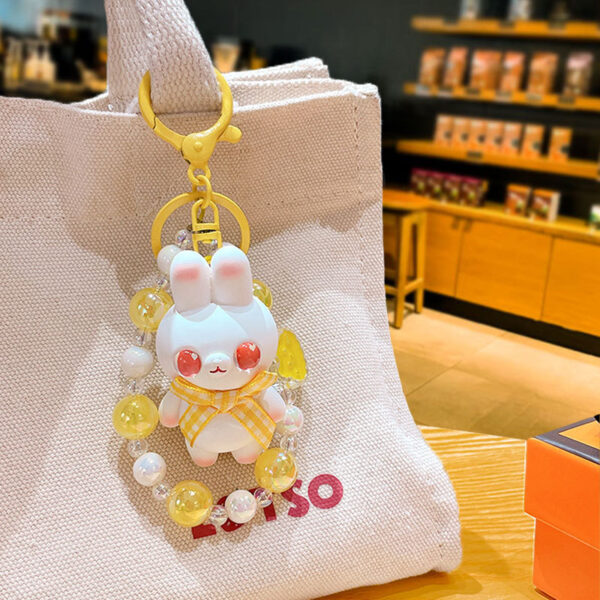 Cartoon Beaded Cute Bunny Doll Keychain - Image 4