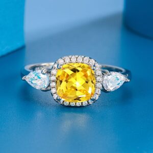 Square Diamond Color Crystal Ring