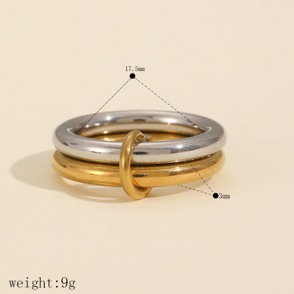 Geometric Multilayer Ring Stainless Steel Ring - Image 8
