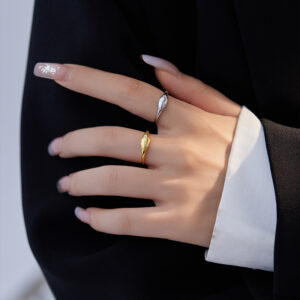 S925 Silver Simple Ring Female Special-interest Design French Oval XINGX Forefinger Ring