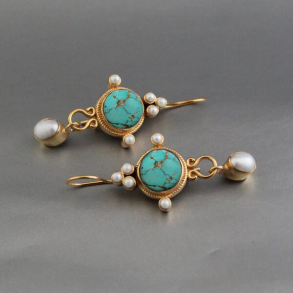Alloy Inlaid Pearl Personalized Eardrops Ornament - Image 3