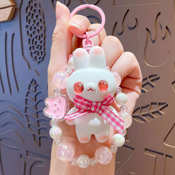 Cartoon Beaded Cute Bunny Doll Keychain - Image 6