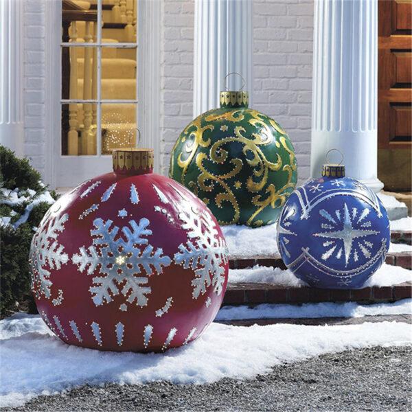 Christmas Ornament Ball Outdoor Pvc 60CM Inflatable Decorated Ball PVC Giant Big Large Balls Xmas Tree Decorations Toy Ball - Image 6
