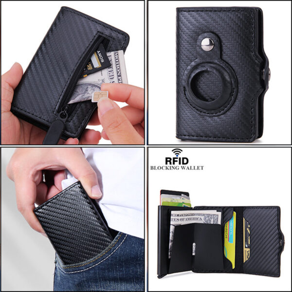 Multifunctional Card Holder Airtag Men's Short Card Holder Wallet Air Tag - Image 2