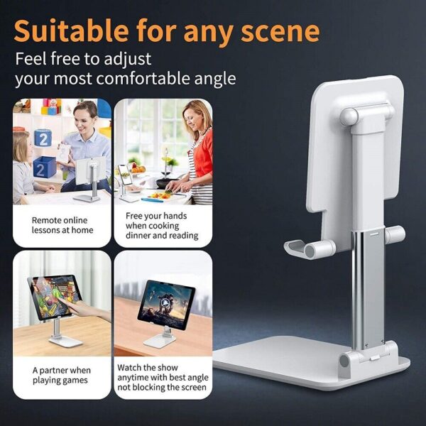 Cell Phone Stand Desktop Holder Tablet Stand Mount Mobile Phone Desktop Tablet Holder Table Cell Foldable Extend Support Desk Mobile Phone Holder Stand - Image 8