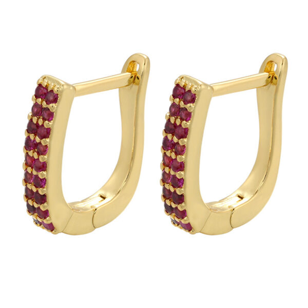 Micro-inlaid Colorful Crystals Ear Clip Horseshoe - Image 2