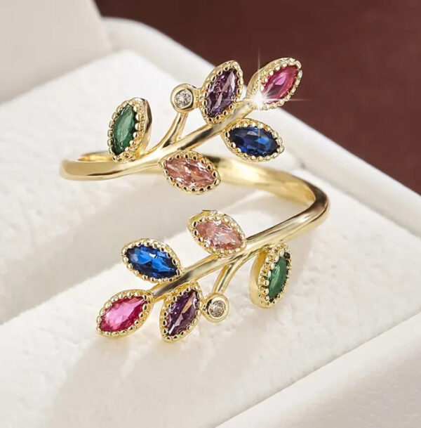 Leaves Open Ring Female Light Luxury Temperament High Sense - Image 9