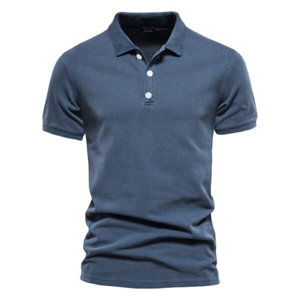 Lapel European And American Sports Men Twill Short Sleeve - Image 8