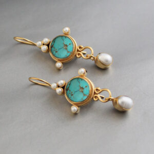 Alloy Inlaid Pearl Personalized Eardrops Ornament