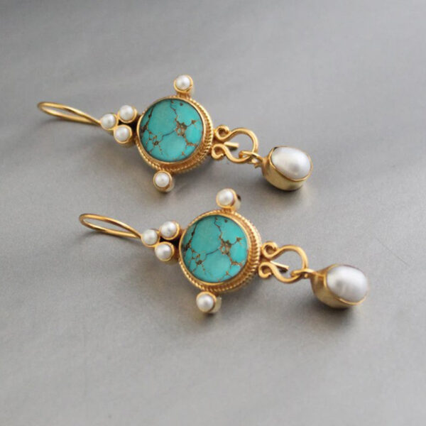 Alloy Inlaid Pearl Personalized Eardrops Ornament