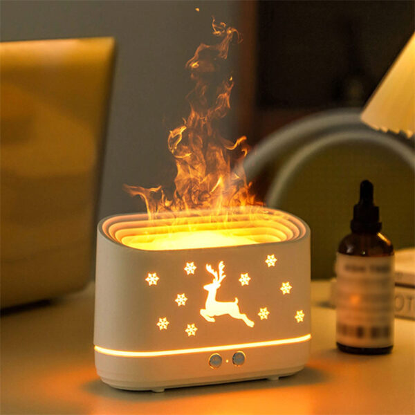 Elk Flame Humidifier Diffuser Mute Household Atmosphere Lamp Christmas Home Decorations - Image 2
