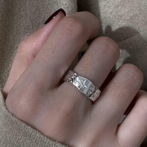 Brushed Plain Female Irregular Index Finger Ring