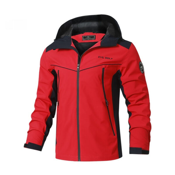 Hooded Men's Outdoor Windproof Shell Jacket - Image 5