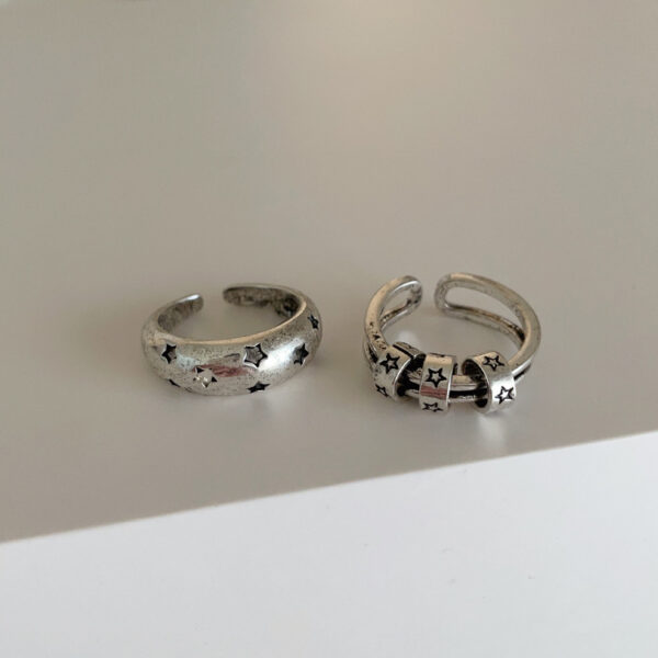 Distressed Retro Pentagram Ring - Image 2