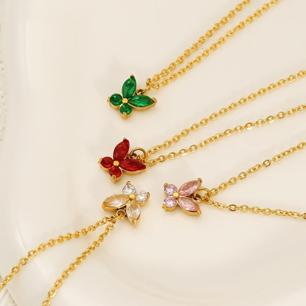 Light Luxury Diamond Peacock Green Clavicle Chain - Image 2