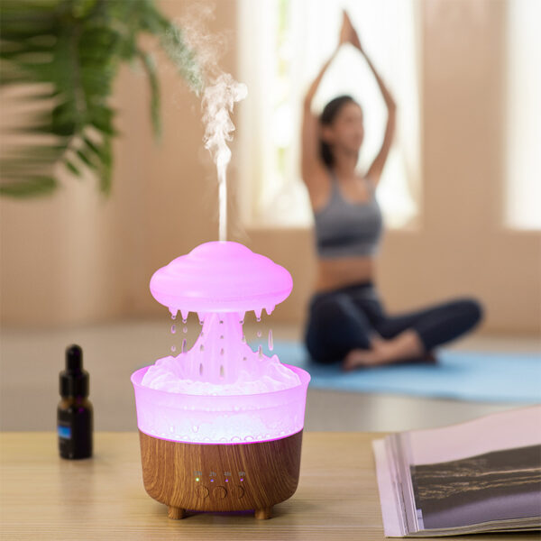 Rain Cloud Night Light Humidifier With Raining Water Drop Sound And 7 Color Led Light Essential Oil Diffuser Aromatherapy - Image 4