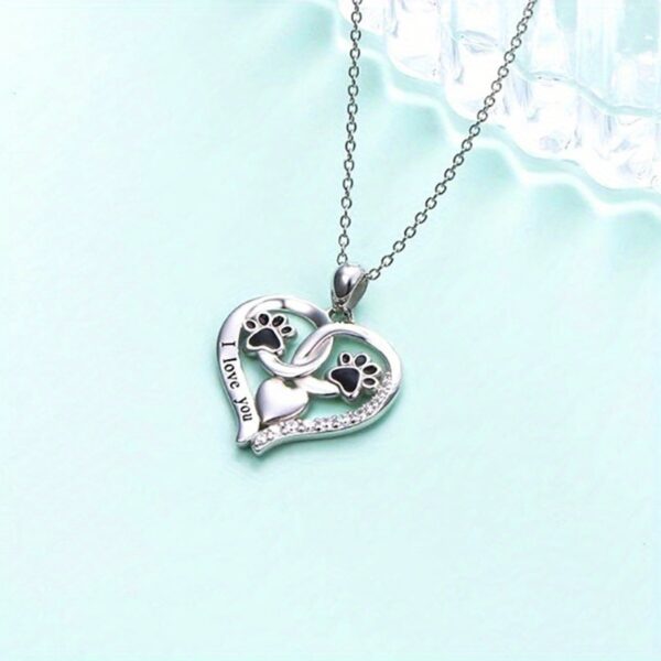 Cute Cartoon Paw Print Creative All Match Personality Pendant Necklace - Image 2