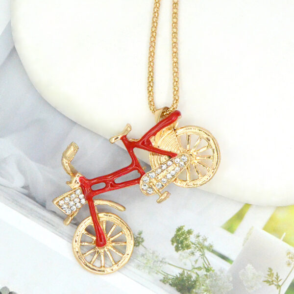 Oil Dripping Bicycle Crystal Sweater Chain Fashion - Image 2