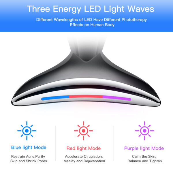 EMS Microcurrent Neck Face Beauty Device With 3 Colors LED Photon Therapy Skin Tighten Reduce Double Chin Face Lifting Devices - Image 7