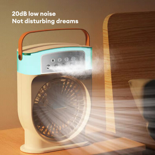 Portable USB Air Conditioner Cooling Fan With 5 Sprays 7 Color Light 600ML Water Tank Spray Mist Air Cooler Humidifiers - Image 4