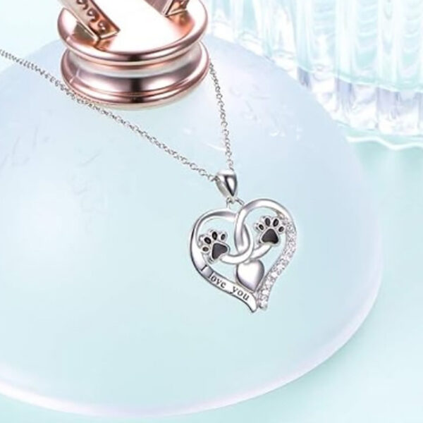 Cute Cartoon Paw Print Creative All Match Personality Pendant Necklace - Image 3
