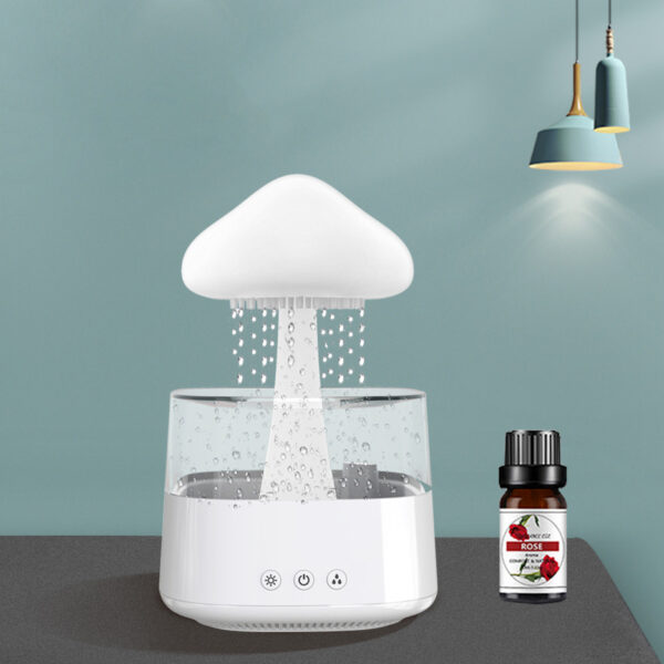 2-in-1 Desk Humidifier Rain Cloud Aromatherapy Essential Oil Zen Diffuser & Raining Cloud Night Light Mushroom Lamp - Image 7