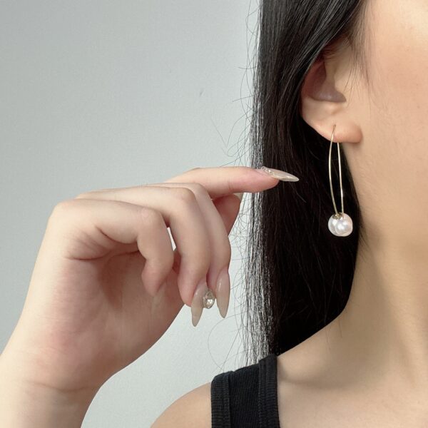 Unique Cross Pearl Earrings Fashion Simple - Image 3
