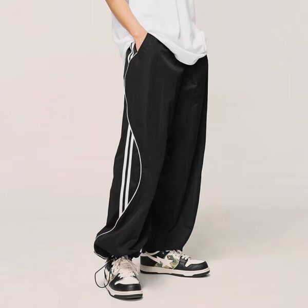 Spring And Summer Loose Thin Exercise Ankle-tied Tactical Pants Men's Striped Quick-drying Pants - Image 2