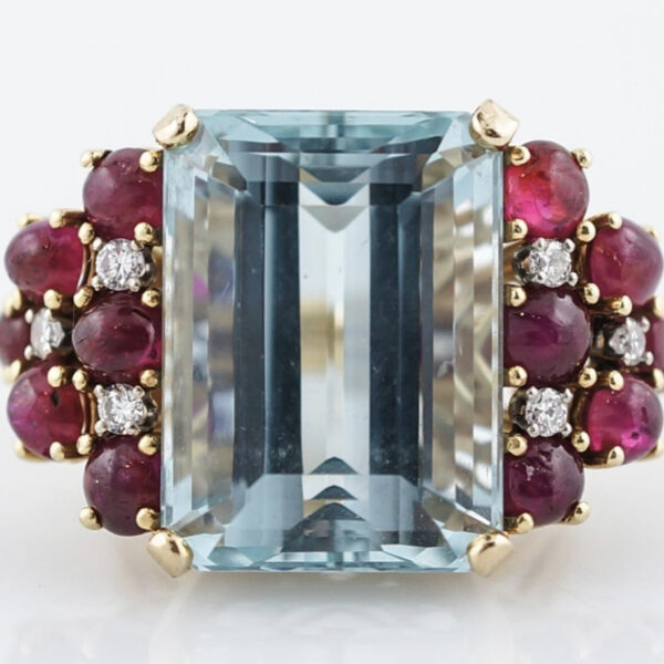 Sanjie Sea Blue Moissanite Ring