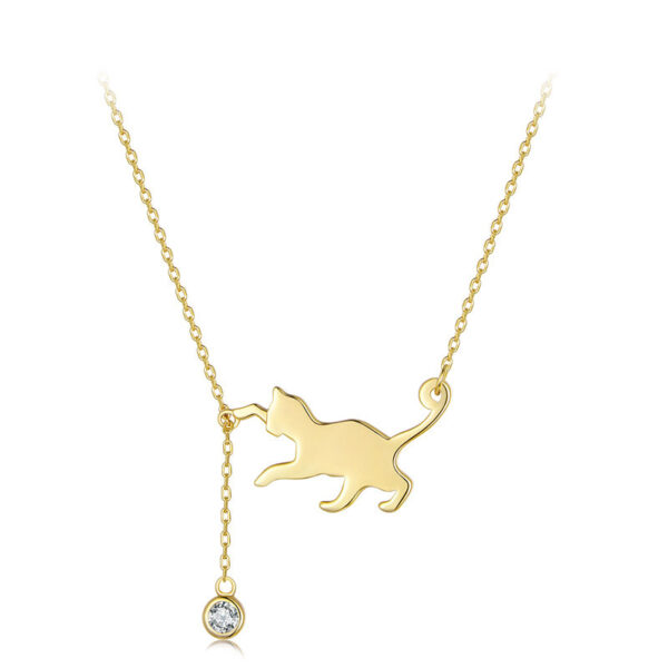 Naughty Kitten 925 Sterling Silver Necklace Personalized Diamond - Image 5