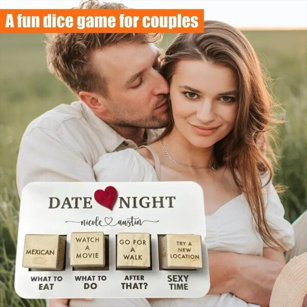 Wooden Date Night Dice Wooden Date Night Ideas Game Dice Romantic Couple Date Night Game Action Decision Dice Games For Couple - Image 4